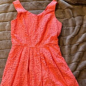 Vibrant Coral Sleeveless Dress